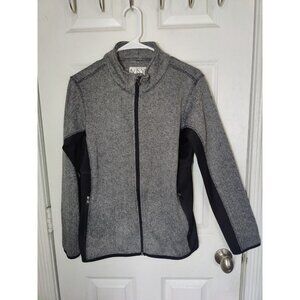Marc New York Andrew Marc Women's Herringbone Black Gray Sports Jacket L Zip